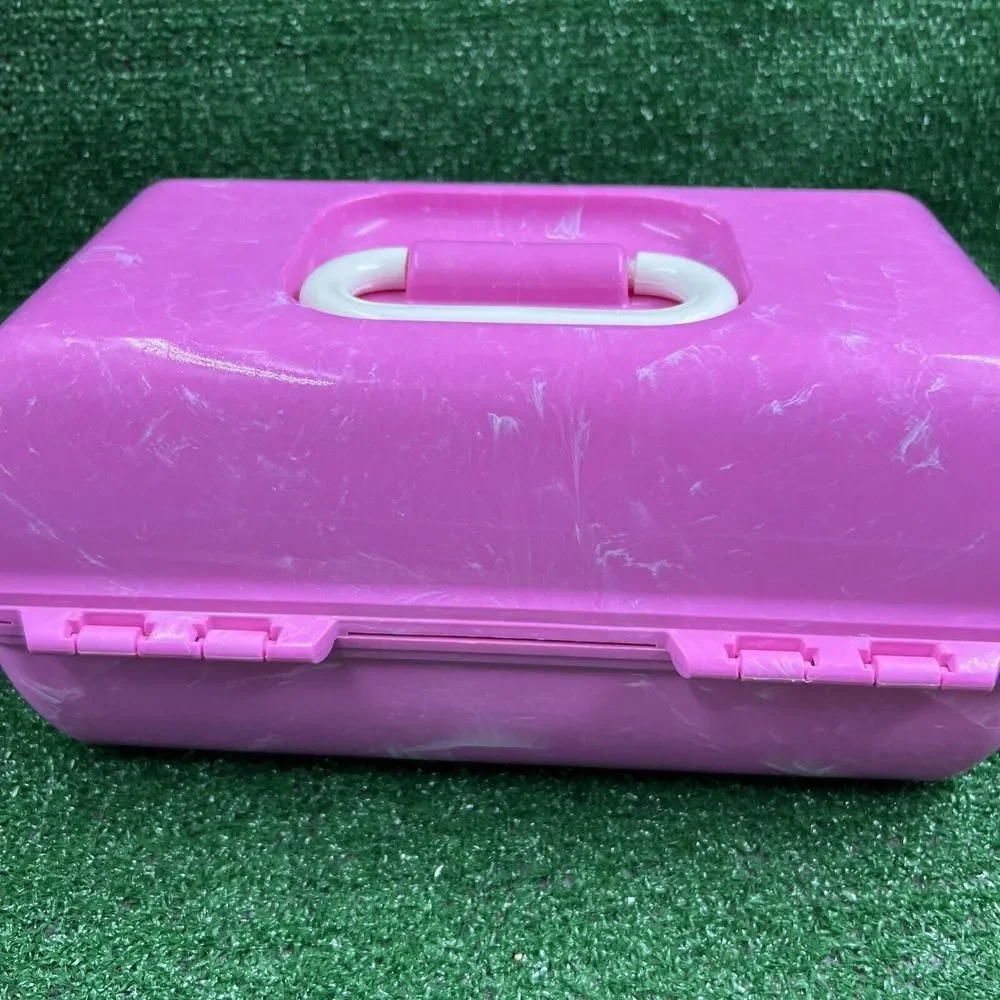 Caboodles of California Light Pastel Pink Swirl Large Makeup‎ Case #5626